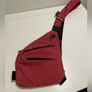 DXYZ Brand Anti Theft Cross Body Shoulder Travel Crossbody Bag Heathered Red